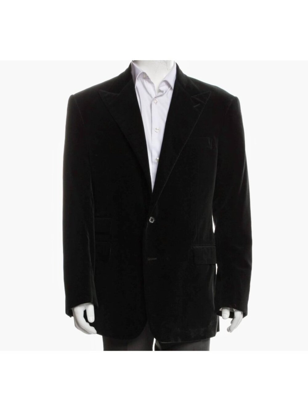 New 44 R Ralph Lauren Purple Label Velvet blazer jacket black two button